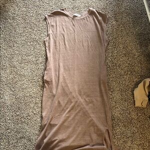 Sleeveless Brown Maxi Dress